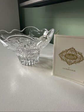 Godinger Clear Crystal Scalloped Leaf Bowl